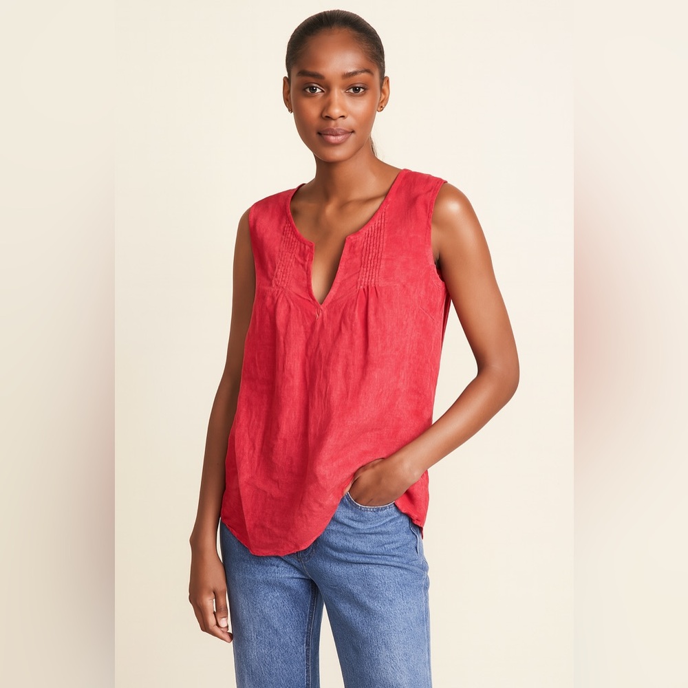 Lilla P Linen Cotton Blend Top